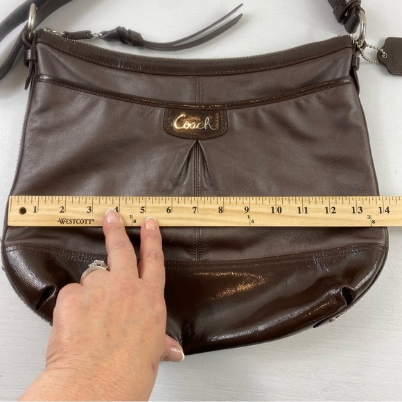 Coach Women’s Park Soft and Patent Brown‎ Leather Shoulder Satchel Bag Purse - Picture 12 of 15